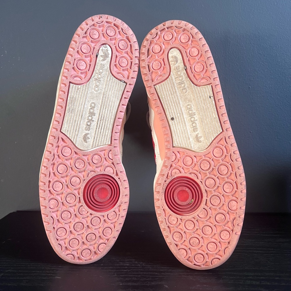 Vintage Adidas Forum Mid Sneakers – White / Red / Pink (Retro High-Top) - Picture 4 of 4